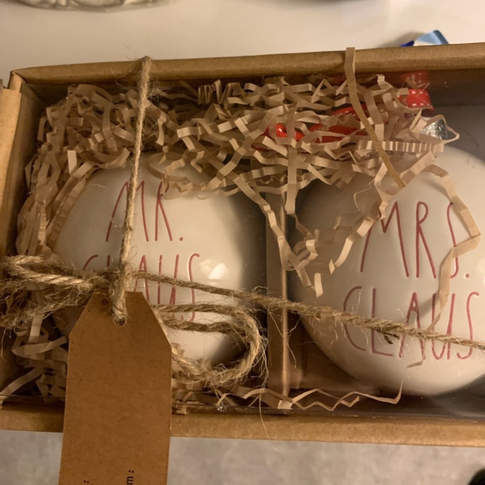 Rae Dunn Mr & Mrs Clause Ornaments